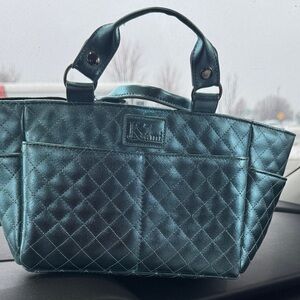 Chic Quilted Teal Tote Bag